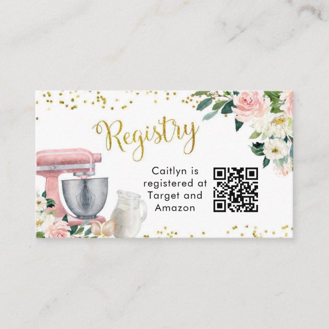 Kitchen Bridal Shower Registry Card (Front)