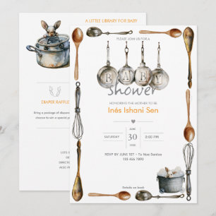 Kitchen Bunny Mischief 🐇 Baby Shower Invitation