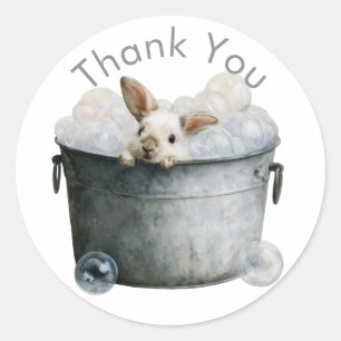 Kitchen Bunny Mischief 🐇   Thank You Classic Round Sticker