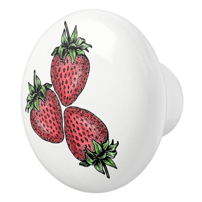 Kitchen Cabinet Makeover 3 Strawberries Ceramic Knob (Right)