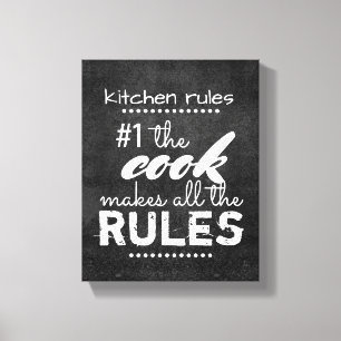 kitchen canvas wall art humour quote grey and whit