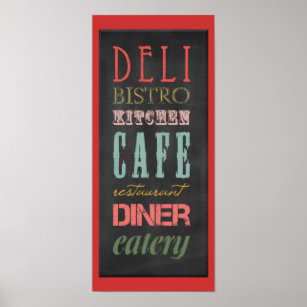 kitchen-chalkboard KITCHEN RESTAURANT DELI CAFE BI Poster