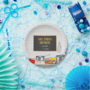 Kitchen Chef Cooking Birthday Party Paper Plate