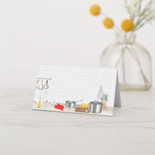 Kitchen Chef Cooking Party Place Card