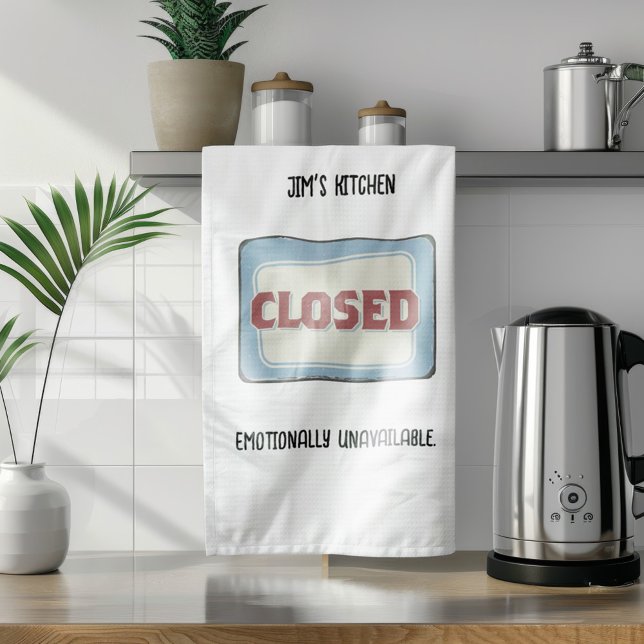 Kitchen Closed Funny Personalised  Tea Towel (Creator Uploaded)