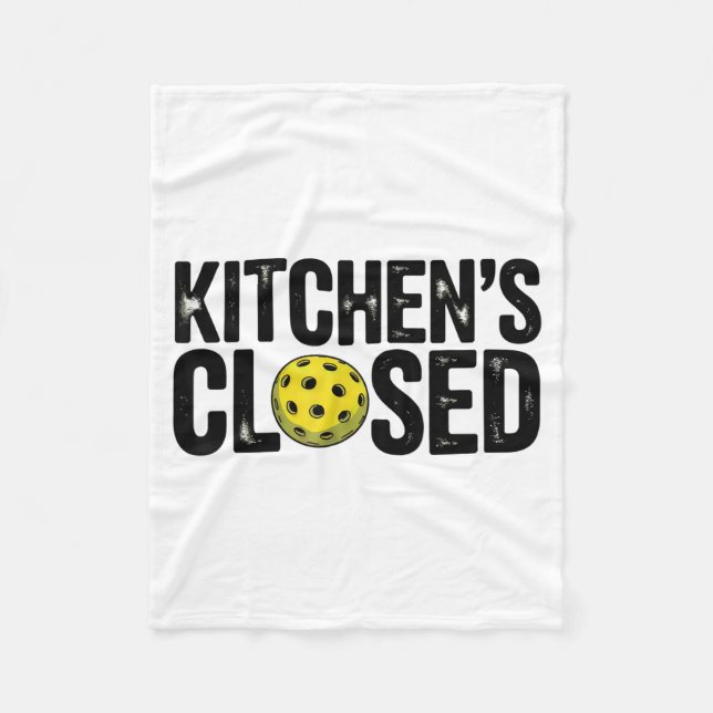 Kitchen closed vintage paddleball funny pickleball fleece blanket (Front)