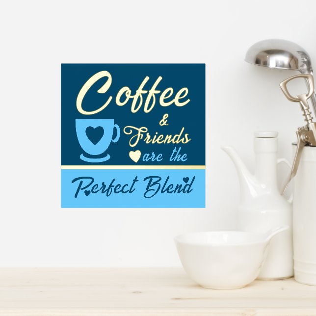 Kitchen coffee lover blue gold foil prints (In Situ (Kitchen))