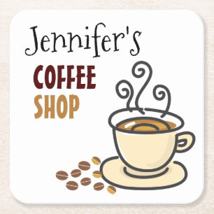 Kitchen Coffee Shop Personalised Paper Coaster