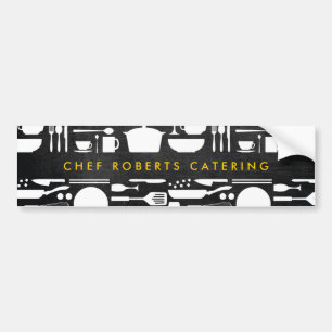 Kitchen Collage on Black Wood Bumper Sticker