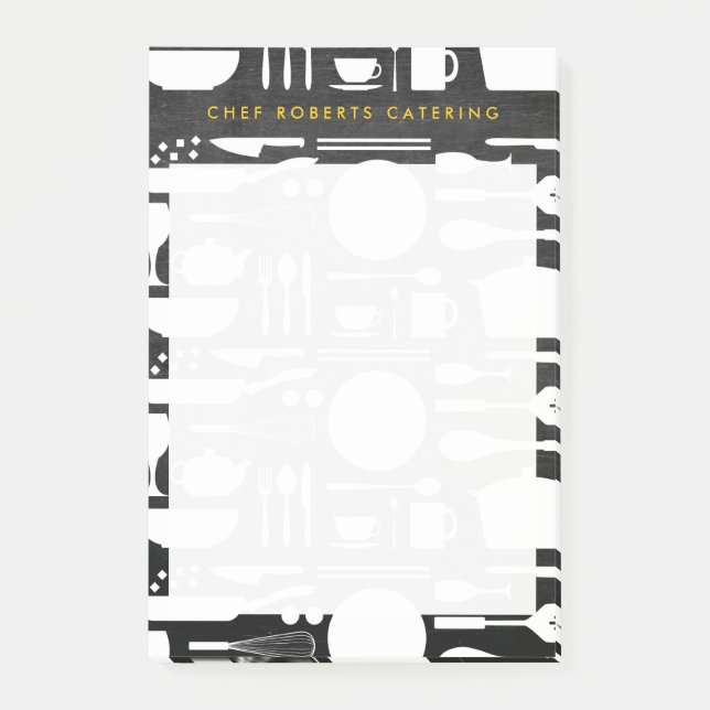 Kitchen Collage on Black Wood Post-it Notes (Front)