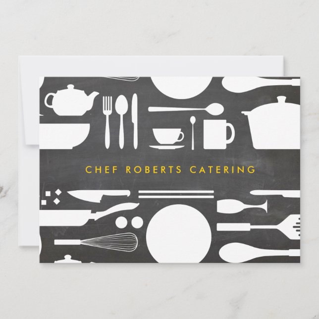 Kitchen Collage on Chalkboard Background Notecard (Front)