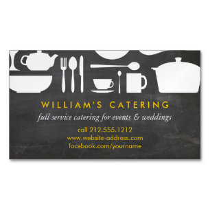 Kitchen Collage on Chalkboard Magnetic Business Card