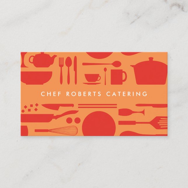 Kitchen Collage Red/Orange Business Card (Front)