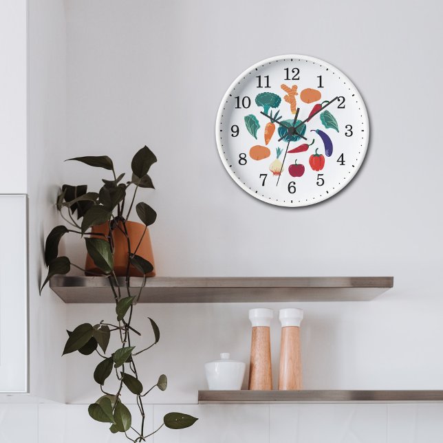 Kitchen Colourful Vegetables Wall  Clock (Creator Uploaded)