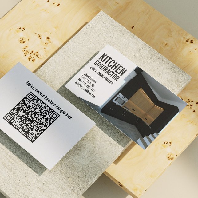Kitchen Contractor Cabinetry Carpentry Modern Business Card (Perfect for business)
