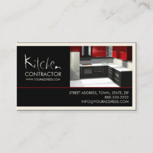 Kitchen Contractor Cabinetry White Black Card