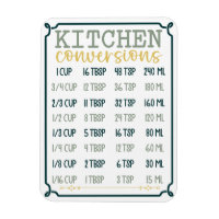 Kitchen Conversion Chart Flexible Magnet