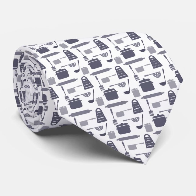 Kitchen Cook Restaurant Chef Pastry Baker Gray Tie (Rolled)