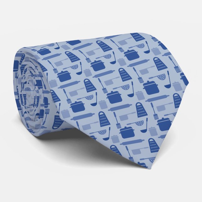 Kitchen Cook Restaurant Pastry Chef Baker Blue Tie (Rolled)