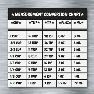 Kitchen Cooking & Baking Conversion Measure Magnet