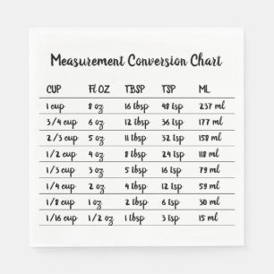 Kitchen Cooking Baking Conversion Measures Napkin