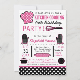 Kitchen Cooking Birthday Party Invitation