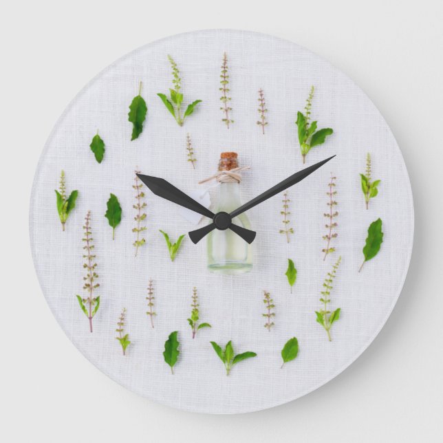 Kitchen Cooking Herbs and Oils Large Clock (Front)