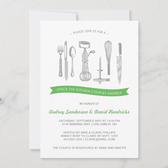 Kitchen Couples Shower Invitation (Front)