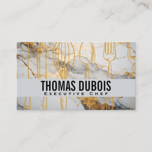 Kitchen Culinary Tools | Marble Business Card (Front)