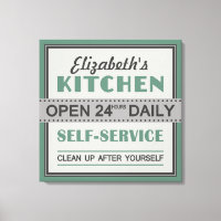 Kitchen – custom name – canvas print