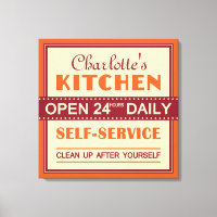 Kitchen – custom name – canvas print