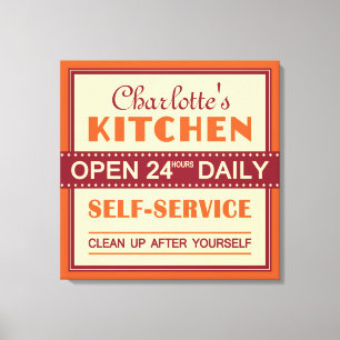 Kitchen – custom name – canvas print