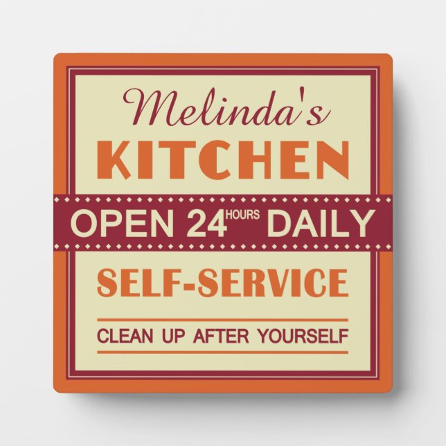 Kitchen – custom name – plaque (Front)