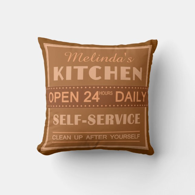 Kitchen – custom name – throw pillow (Front)