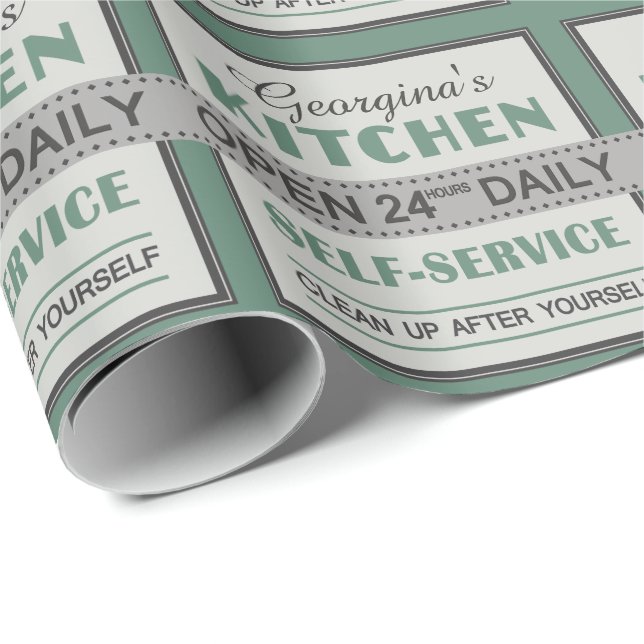 Kitchen – custom name – wrapping paper (Roll Corner)