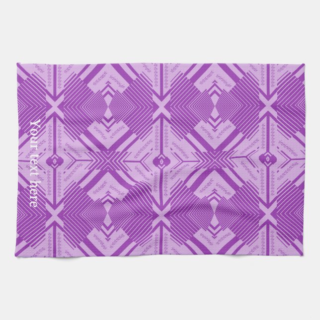 Kitchen Decor Chevron Stripe Abstract Art Tea Towel (Horizontal)