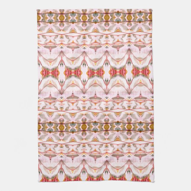 Kitchen Decor in Red Rose and Teal Tea Towel (Vertical)