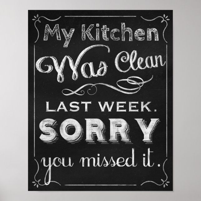Kitchen decor prints, Chalkboard art chalk board (Front)