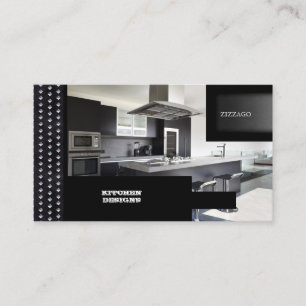 KITCHEN Designs Black Metal Business Card