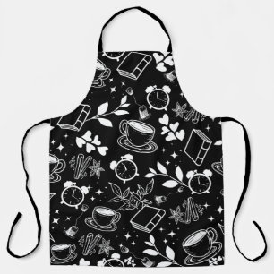kitchen dining cute tea coffee black and white apron