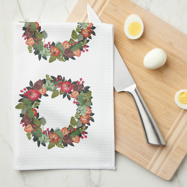Kitchen Dish Towel, Christmas Design, Home Goods Tea Towel (Quarter Fold)