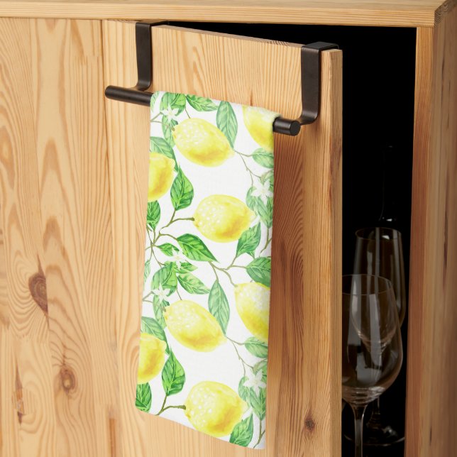 Kitchen Dish Towel-Lemons Tea Towel (Thirds Fold)