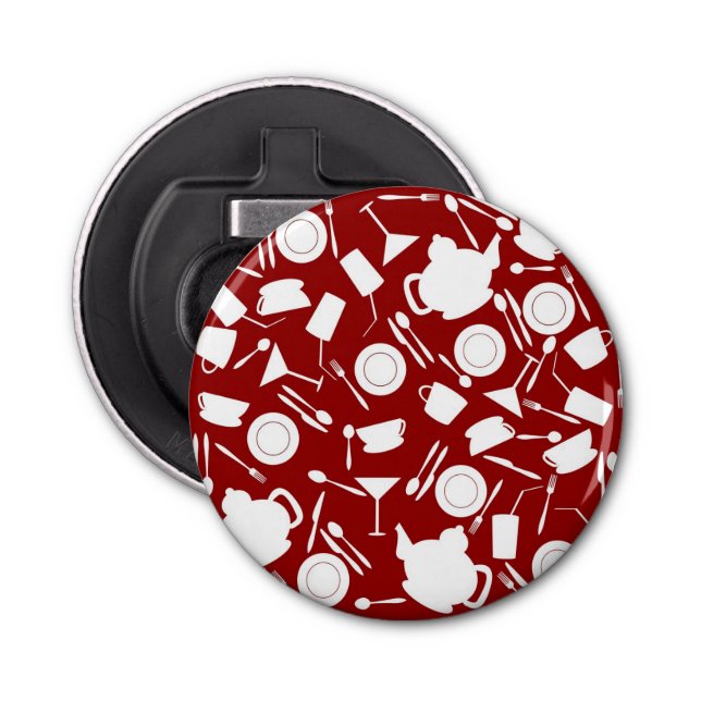 Kitchen Elements Pattern Bottle Opener (Front)