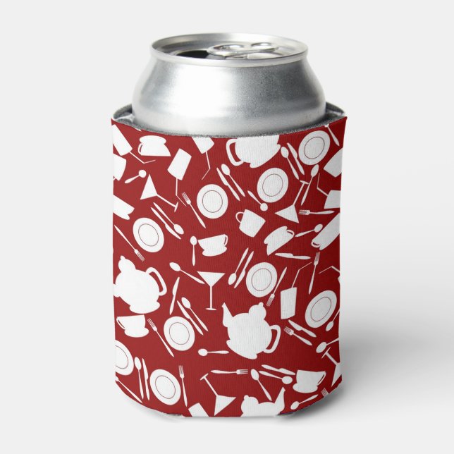 Kitchen Elements Pattern Can Cooler (Can Front)