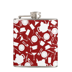 Kitchen Elements Pattern Hip Flask