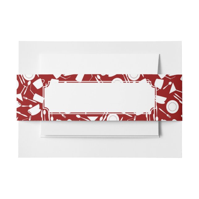 Kitchen Elements Pattern Invitation Belly Band (Front Example)