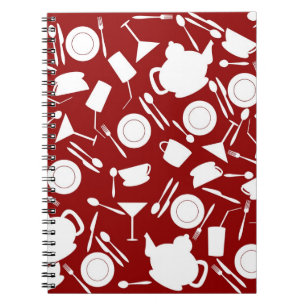 Kitchen Elements Pattern Spiral Notebook