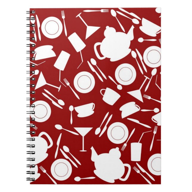 Kitchen Elements Pattern Spiral Notebook (Front)