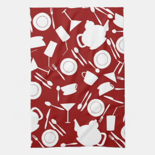 Kitchen Elements Pattern Tea Towel
