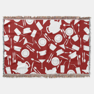 Kitchen Elements Pattern Throw Blanket